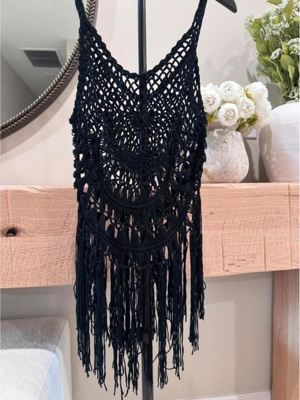 Vintage Y2k Small Knitted Crochet Top